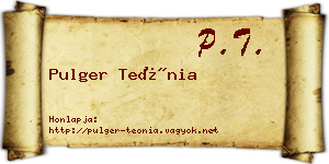 Pulger Teónia névjegykártya